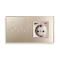 Interrupteur intelligent à commande vocale Type 146 2,4 GHz, encastré, 240 V, panneau en verre trempé, vente en gros
