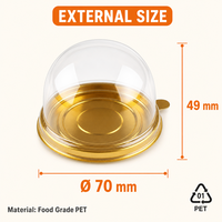 Nouvelle conception de boîte à jaune d'œuf ronde en plastique PET de qualité alimentaire avec couvercle en dôme pour l'emballage de gâteaux, mini boîtes à dôme jetables