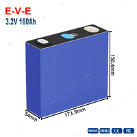 E-V-E Lf160 3.2v 160h जीवन बैटरी सेल 3500 + चक्र 1c निरंतर 2c पीक डिस्चार्ज