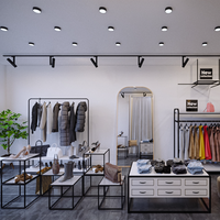 Comptoir de Vêtements en Bois Chic Personnalisé, Mobilier de Magasin pour Boutiques de Vêtements, Présentoir en Marbre, Solution Complète