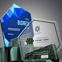 Trophée en cristal de Guangzhou, nouveau design, couleur marbre, avec logo personnalisé, base en forme de bouclier créatif, cadeau