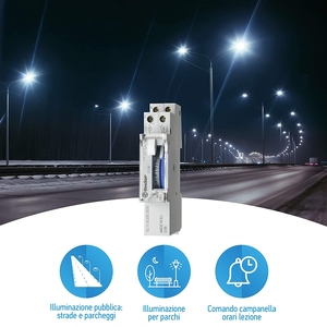 Temporizador Mecánico Finder 16A 230V, Interruptor de Tiempo Diario EMR Tipo 12.11, Control Manual, Hecho en la UE - Product Image 2