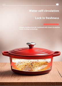 Tốt Nhất Bán Hộ Gia Đình Đúc Sắt Men Nồi Gốm Không Dính Chảo Đa Chức Năng Hầm Nồi Phẳng Dưới Chảo - Product Image 6