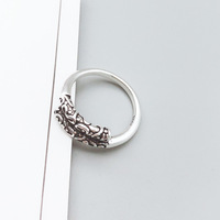 Bague d'ouverture en argent sterling 925, incantation rétro, personnalité féminine, nouvelle tendance, ornement, article cool, fille, tout assorti