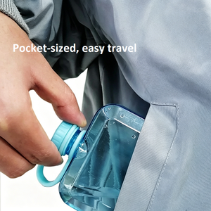 Botella de Agua Plana Tritan de 250 ml, Libre de BPA, Tapa de Rosca con Cuerda, para Uso en Exteriores, Senderismo, Camping, Diseño Minimalista Unisex - Product Image 6