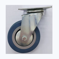 Roue pivotante à tige filetée M10 M12, roulement à billes 50/75/100mm, roue en caoutchouc/polyuréthane/acier/polypropylène PVC gris, 2 3 4 pouces