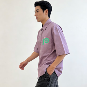 <span class=keywords><strong>Camisa</strong></span> de Solapa Personalizada de Diseñador de Lujo 26SS para <span class=keywords><strong>Hombre</strong></span>, <span class=keywords><strong>Manga</strong></span> <span class=keywords><strong>Corta</strong></span>, Bordado Digital de Letras, Estilo Casual Urbano - Product Image 1