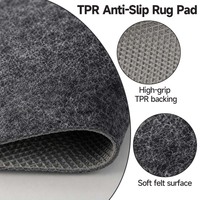 Tapis antidérapant en feutre, fabrication directe usine OEM, avec support en grille TPR, tapis de sol en feutre polyester aiguilleté pour parquet et entrée