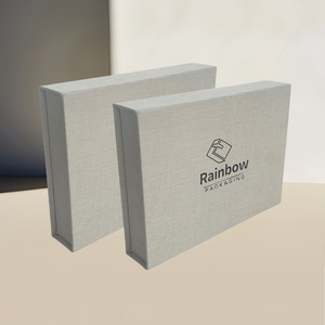 Vải Linen Thiết Kế Chất Lượng Cao Phong Cách Cổ Điển Rỗng Cứng Nhắc Cuốn Sách Các Tông Hình Dạng Hộp Quà Tặng Với Nam Châm Đóng Cửa - Product Image 4