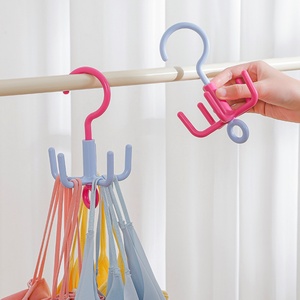 2pcs 360 Degrees Rotatable Organizer with 5 <b>Hooks</b> Rotating Belt Hanger Towels Clothes <b>Plastic</b> Laundry Sock Drying Hanger - Product Image 6