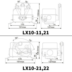 Interrupteur de fin de course de pont roulant triphasé Delixi LX10-12 11 10A Max. Courant pour grues à tour - Product Image 4