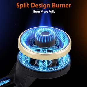 Stove Black Home Cooking Safe Propane <b>Gas</b> Cooktop 2 <b>Burners</b> Kitchen <b>Gas</b> <b>Burner</b> - Product Image 2