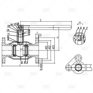Bola de diámetro reducido totalmente soldada Q41HF-20K CF8 con mango móvil y bloqueo KIS - Product Image 2