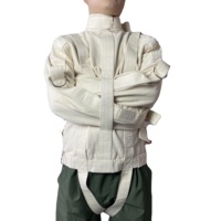Veste de contention en toile robuste avec boucles métalliques pour la rétention maniaco-dépressive, combinaison de retenue pour l'asile, vêtement de bondage pour la psychiatrie et le BDSM