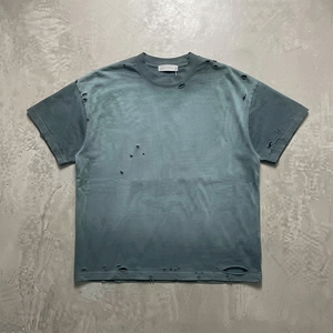 <span class=keywords><strong>T</strong></span>-shirt da uomo personalizzata in cotone pesante da 350 grammi, lavaggio acido effetto stone, sfumatura bicolore, distressed, strappata, taglio cropped e boxy - Product Image 1