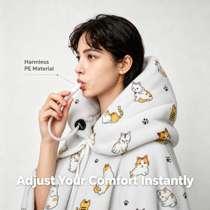 Poncho Manta con Capucha de Piel Sintética Extra Grande con Estampado de Orejas de Conejo de Dibujos Animados, Diseños Personalizados, para Invierno, con Bolsillo, para Mujer y Niña - Product Image 2