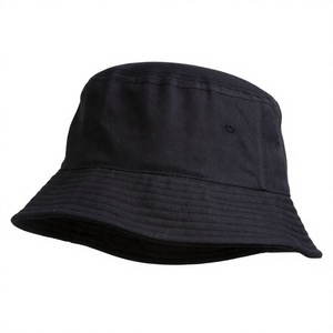 <b>Navy</b> Blue Cotton Canvas Bucket <b>Hat</b> Unisex Solid Color Casual Spring Summer Adult Wear - Product Image 2