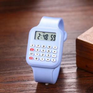 Unisex Kid Silicone Digital Wrist Watches Multi-Purpose Electronic Calculator and <b>Clock</b> with Battery Power Source - Product Image 2
