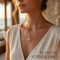 LUOYUNE Breloques océaniques mixtes plaquées or 18 carats pour la fabrication de bijoux, pendentifs étoile de mer, coquillage, tortue marine, composants de collier DIY, 10 pièces