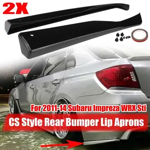 A Pair <b>Car</b> Rear Bumper Lip <b>Diffuser</b> Splitter Spoiler Guard Canard Protector <b>for</b> Subaru Impreza WRX Sti 2011-2014 4Dr CS Style - Product Image 1
