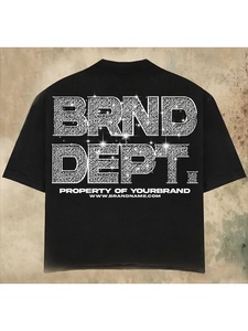 T-shirt col rond vintage 100 % coton personnalisé pour homme, style rétro urbain, impression DTG directe sur tissu, couleur unie, grammage lourd - Product Image 3