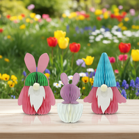 Décorations de Pâques en papier nid d'abeille 3D écologiques Rainbowbear, pliables, magnétiques, réutilisables, extensibles, légères