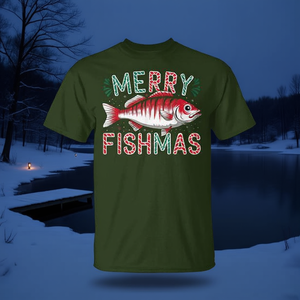 Maglietta natalizia Merry Fishmas Bass Fishing Ugly Christmas per pescatori, regali di Natale - Product Image 4