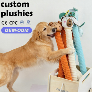 Jouet pour chien en peluche longue en forme d'animal avec papier froissé, interactif, pour tirer la corde, en promotion - Product Image 1