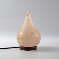Lampe de table en sel de cristal de l'Himalaya sculptée à la main avec variateur d'intensité - Décoration Feng Shui pour la maison et le bien-être - Idéale pour Noël