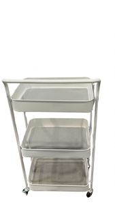 Modern Stainless Steel 3-Tier <b>Rolling</b> Cart With Wheels, Foldable Kitchen Gadget for Easy Bulk Order - Product Image 3
