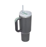Gobelet isotherme en acier inoxydable 40 oz, double paroi, avec couvercle et pailles, pour voiture et boissons glacées