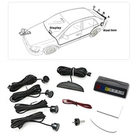 Système de radar de stationnement LED pour voiture Junsun à 4 capteurs, 22 mm, alerte sonore de recul, indicateur avec 8 couleurs, fonction ADAS, garantie 1 an
