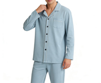 Pyjama unisexe Lijia écoresponsable, coupe ample et bien ajustée, ensemble de pyjama à manches longues rafraîchissant pour la maison, taille élastique