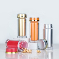 Bocaux à capsule en acrylique, bouteille en gros transparent scellé emballage en gros pot cosmétique récipient alimentaire avec couvercles