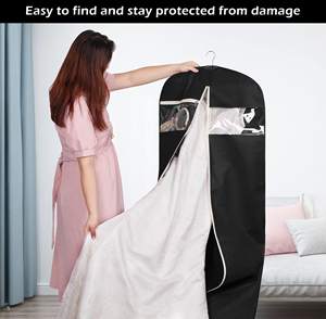 Housse anti-poussière en tissu de luxe personnalisé, sac à vêtements Non tissé pour robe de mariée, housse de robe de costume - Product Image 6