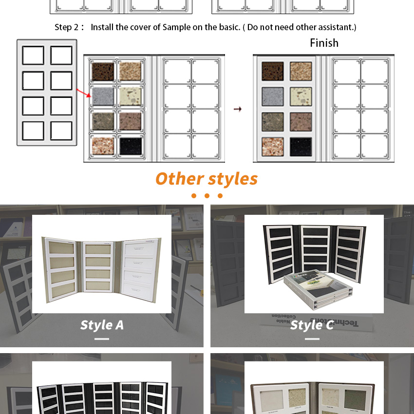 High Quality Custom Display Rack Plastic Marble Mosaic Catalogue Case Granite Stone Sample Folder Box Tile Quartz Samples Book
