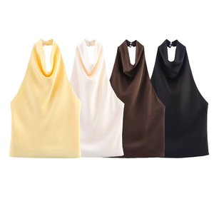 Haut Halter Élégant King Mcgreen Star pour Femme – Nouvelle Collection Printemps-Été, Sexy, <span class=keywords><strong>Dos</strong></span> <span class=keywords><strong>Nu</strong></span>, Style Urbain, Gilet Court à Col Halter pour Femme - Product Image 6