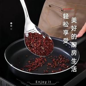 Passoire à poivre en acier inoxydable avec trous pour faire frire et égoutter les nouilles et les boulettes, outil de cuisine - Product Image 1