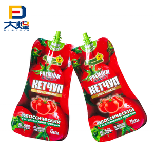 Biểu tượng tùy chỉnh <span class=keywords><strong>in</strong></span> 250ml 500ml đứng lên túi với Spout nhựa cà chua dán bao bì túi - Product Image 1