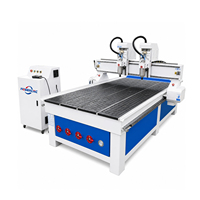 Router CNC de 3 ejes Jinan Mosencnc 4x8 con mesa de vacío, cabezal doble independiente, motor de 4.5kW, alta precisión para madera y MDF