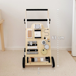 Qiaike pousser et tirer jouet d'éducation précoce jouet d'apprentissage bébé marcheur sensoriel activité en bois marchette bébé pour 6 <span class=keywords><strong>mois</strong></span>-3 ans - Product Image 4