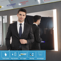 Miroir de salle de bain LED avec lumière, capteur tactile Sophia Dimmer Defogger CCT 3000K 4000K 6000K, pour hôtels 5 étoiles et hôtellerie, par Factory