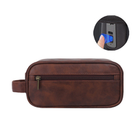 Tas Clutch Kulit Asli Pria Bisnis Anti Maling Kunci Sidik Jari Portabel Tahan Air