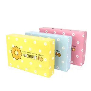 可折叠食品级生态外卖盒Mochinut Mochi甜甜圈餐厅半打送货食品盒