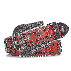 Cinturón de metal con hebilla de calavera Y2K y diamantes de imitación, 105cm, 115cm, 125cm, 135cm, para hombre y mujer, estilo occidental decorativo a la moda - Product Image 5