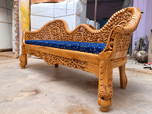 Premium Ornate Carved Wood <b>Sofa</b> Set European Style Handcrafted Luxury <b>Antique</b> Furniture with Intricate Wooden Frame Royal Design - Product Image 3