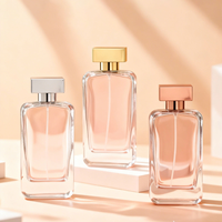 Flacon de parfum en verre rectangulaire de 100 ml, flacon pulvérisateur vide, logo personnalisé, Frasco De Perfume, Frasco De Perfume De Vidro