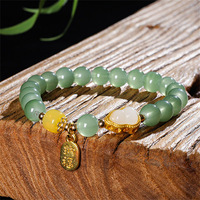 Bracelet de perles de charme de gourde colorée de style doux perles de cristal Bracelet de perles de verre d'imitation pour attirer la richesse et la bonne fortune
