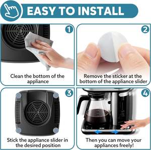 Gadgets de cuisine auto-adhésifs faciles à déplacer Accessoires de <span class=keywords><strong>meubles</strong></span> <span class=keywords><strong>pour</strong></span> appareils de cuisine de comptoir Curseur 'Hacks' - Product Image 6