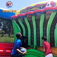 Jeux de Carnaval Gonflables : Connect 4 en Ligne, Panier de Basket Gonflable, Jeu de Tir sur Cible